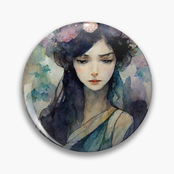 Item preview, Sad girl ethereal watercolor designed and sold by ZombiePepper.