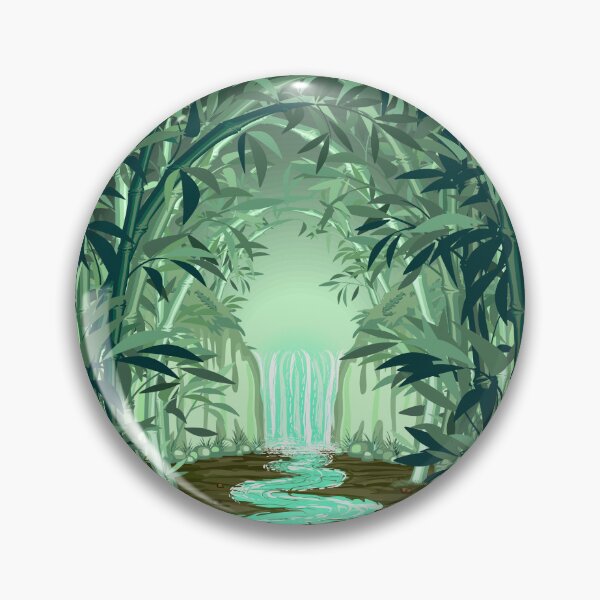 Item preview, Fluorescent Waterfall on Surreal Bamboo Forest designed and sold by BluedarkArt.
