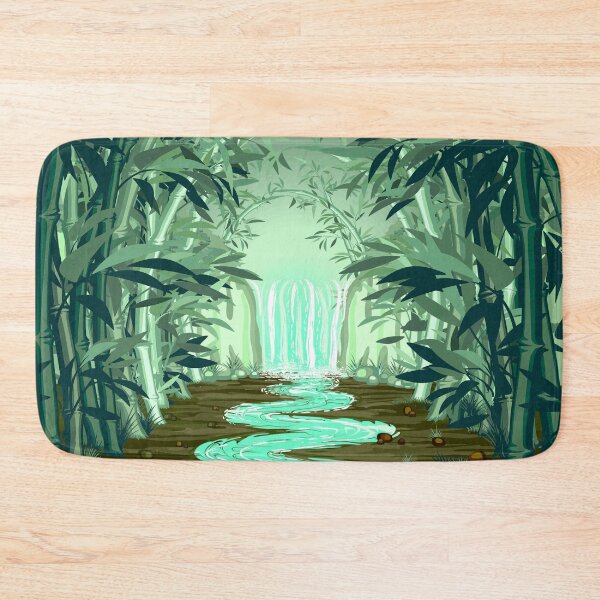 Item preview, Fluorescent Waterfall on Surreal Bamboo Forest designed and sold by BluedarkArt.