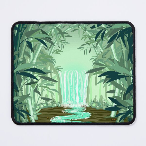 Item preview, Fluorescent Waterfall on Surreal Bamboo Forest designed and sold by BluedarkArt.