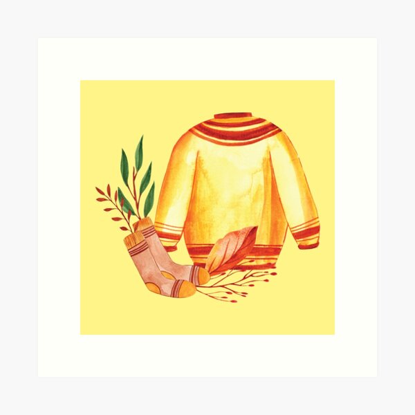 Item preview, Keep warm and cozy / fall hygge style drawing designed and sold by pinkyfish1010.