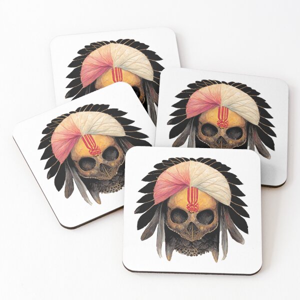 Item preview, Indian Warrior Skull designed and sold by meshhead.
