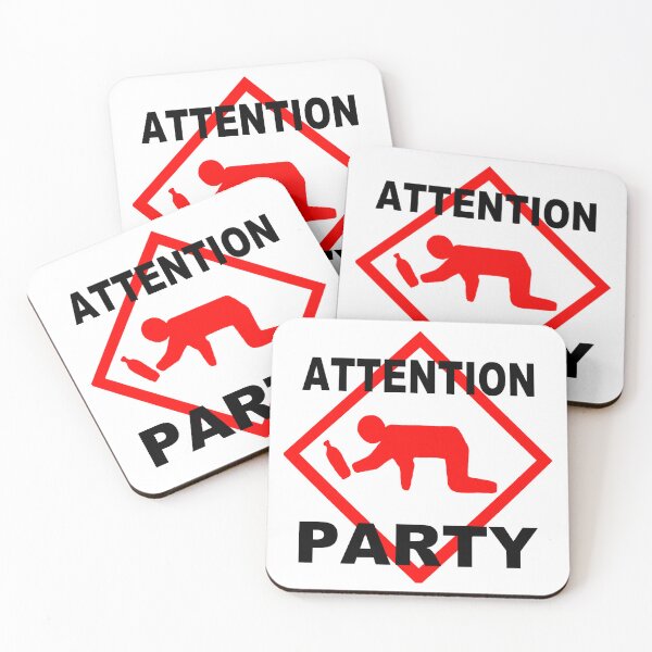 Item preview, Attention Party; designed and sold by StickerApe.