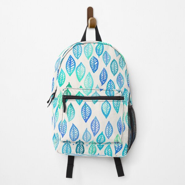 Item preview, Watercolor Leaf Pattern in Blue & Turquoise designed and sold by micklyn.