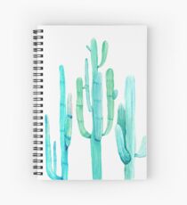 Pretty Cactus Turquoise Desert Cacti Wall Art Three Amigos Spiral Notebook