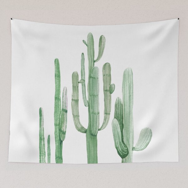 Item preview, Pretty Cactus Green and White Desert Cacti Wall Art Three Amigos designed and sold by DesertDecor.