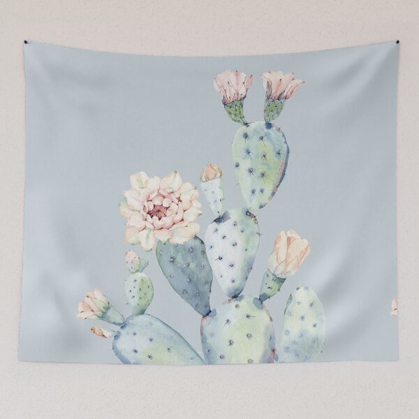Item preview, Pretty Cactus Pink and Blue Desert Cacti Wall Art designed and sold by DesertDecor.