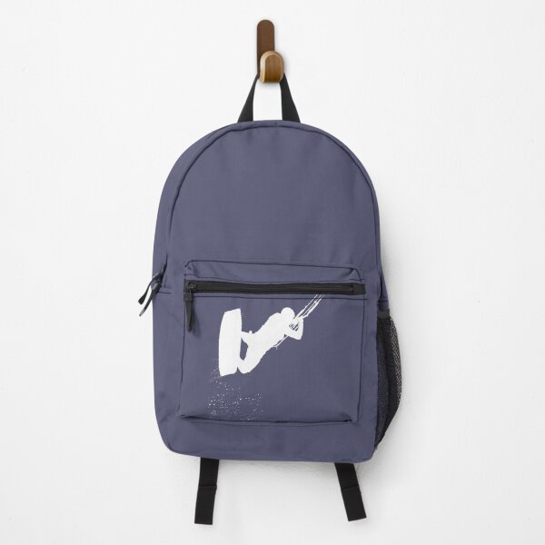 Item preview, Kitesurfing Action Kite And Surf Silhouette White designed and sold by taiche.