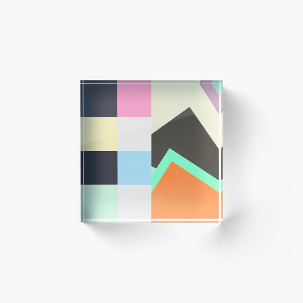 Item preview, Boho Chic Aesthetic Color Block Geometric | Black White Vintage Pastel Pink Yellow Green Blue Pattern designed and sold by AdalynnPatterns.