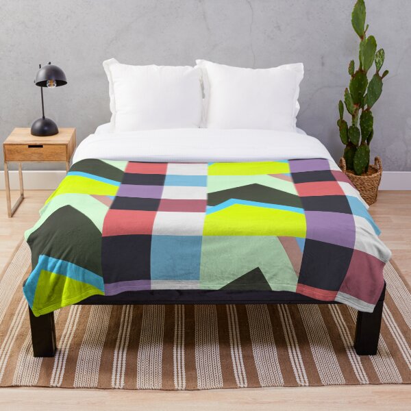 Item preview, Boho Chic Aesthetic Color Block Geometric | Black White Vintage Pastel Pink Green Blue Purple Pattern designed and sold by AdalynnPatterns.