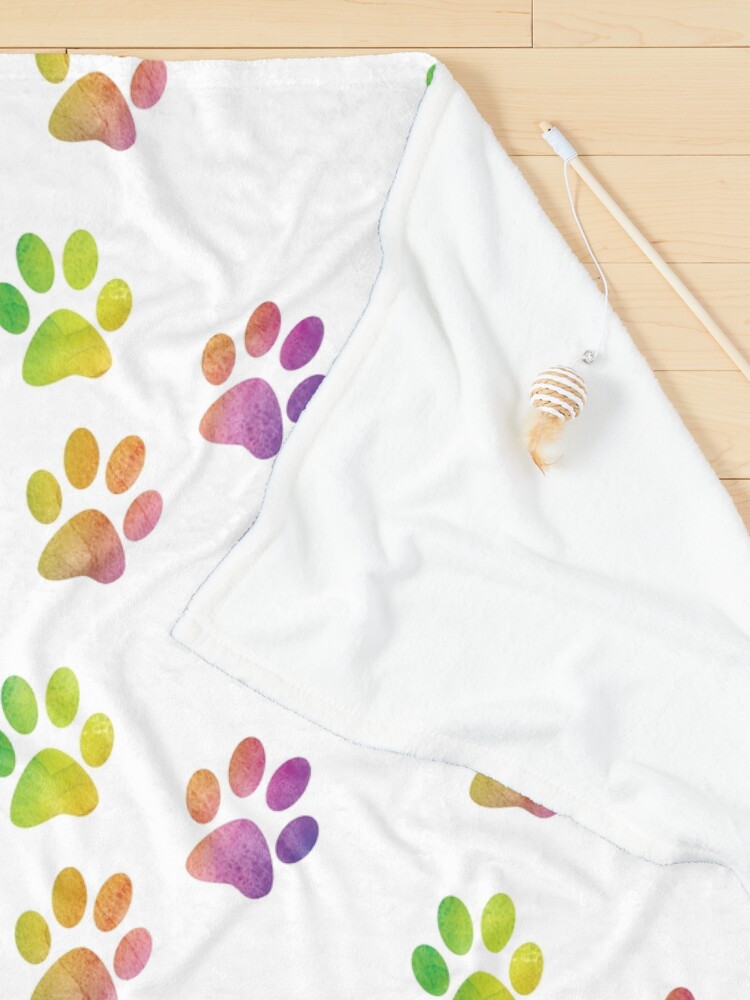 Alternate view of Trio Paw Print Watercolor Pet Blanket