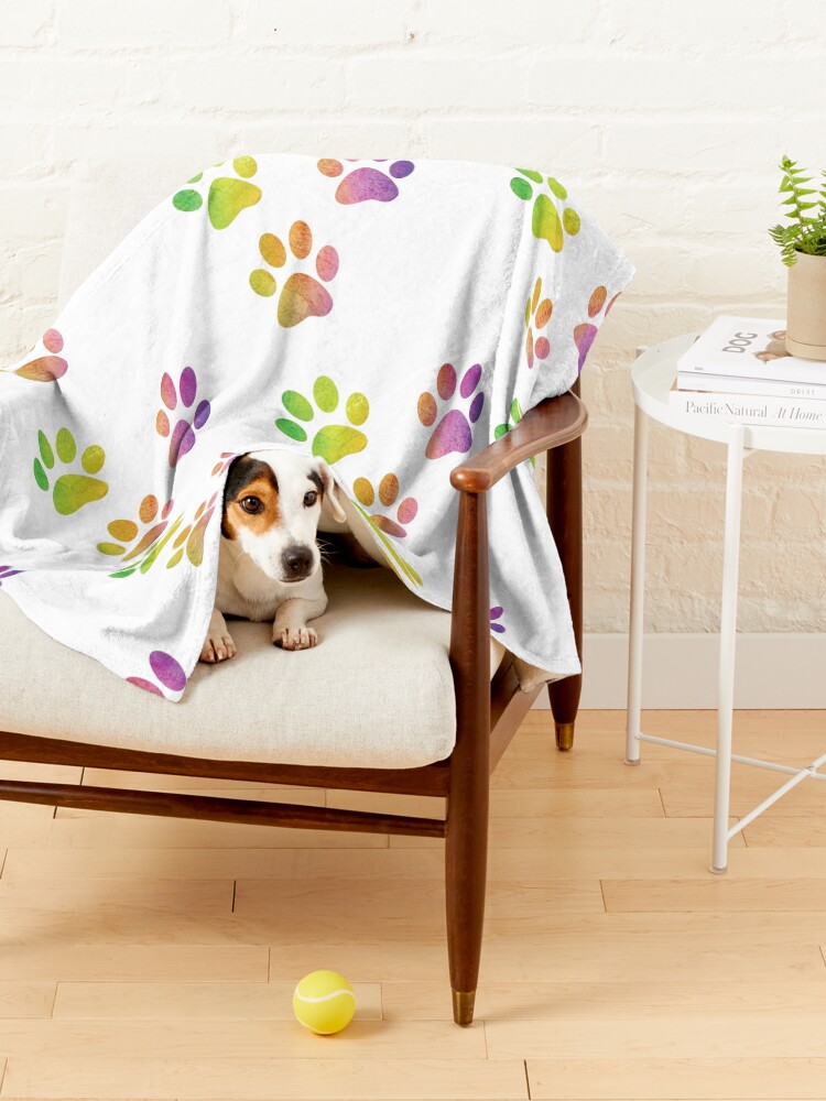 Alternate view of Trio Paw Print Watercolor Pet Blanket