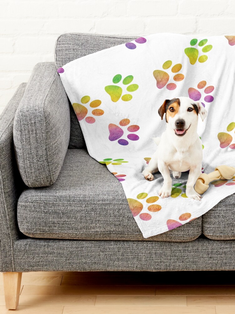 Alternate view of Trio Paw Print Watercolor Pet Blanket