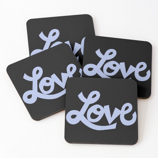 Item preview, LOVE text art in baby blue cursive  designed and sold by AngelDawnDesign.