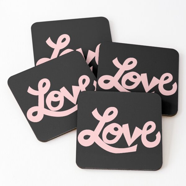 Item preview, LOVE text art in light pink cursive  designed and sold by AngelDawnDesign.