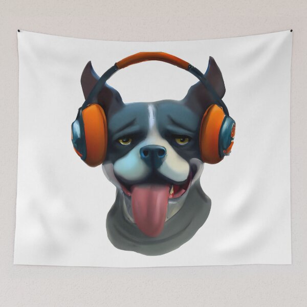 Item preview, Dog wearing headphones  designed and sold by The boys.