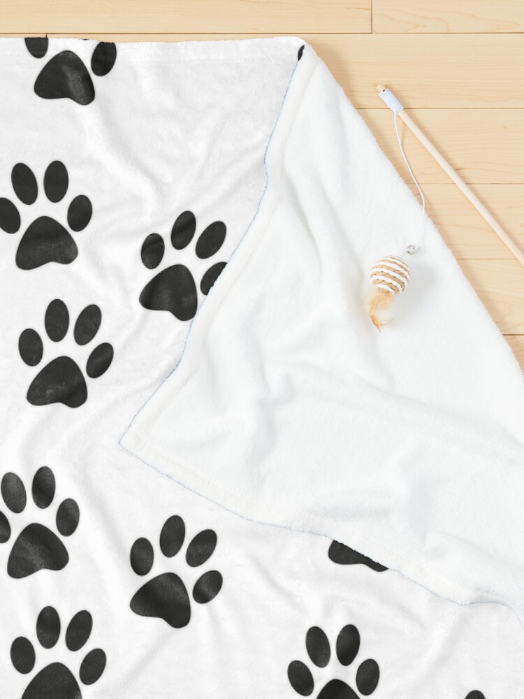 Alternate view of Trio Paw Print Black Pet Blanket