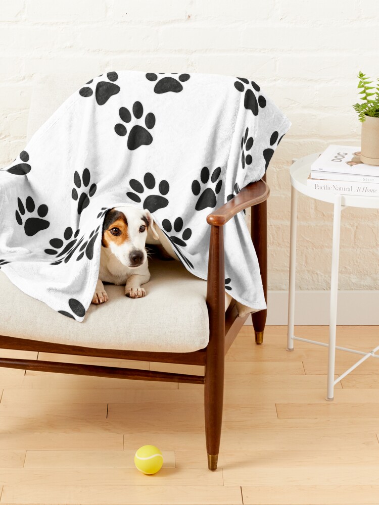 Alternate view of Trio Paw Print Black Pet Blanket