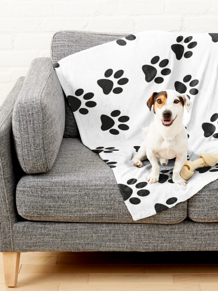 Alternate view of Trio Paw Print Black Pet Blanket