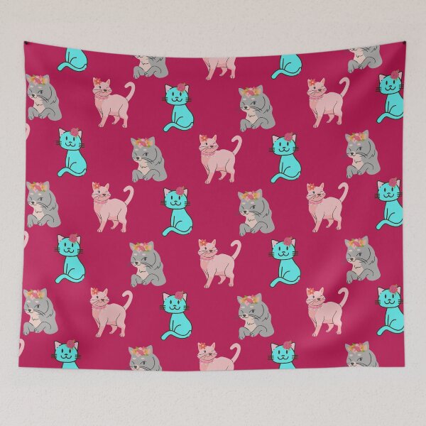 Item preview, Three pack of cute cats decorated with flowers. Princess cat pack for girls. designed and sold by EMIPRINCESS.