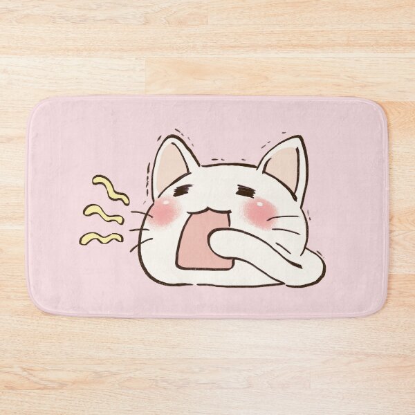 Item preview, I draw lucky star white cat yawning designed and sold by RansRoom.