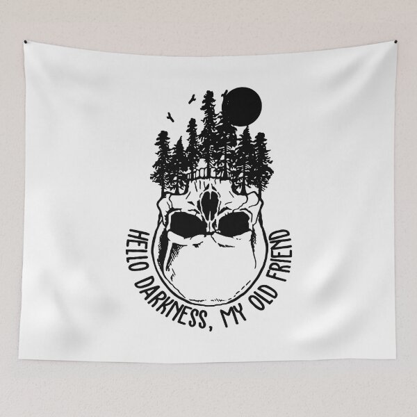 Item preview, Hello Darkness My Old Friend Skull Vintage designed and sold by ChristYoung90.