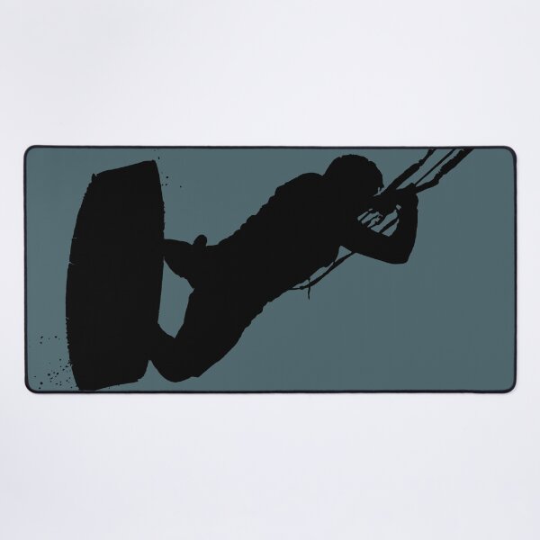 Item preview, Kitesurfing Action Kite And Surf Silhouette Black designed and sold by taiche.