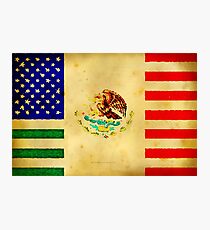 MEXICAN AMERICAN FLAG - 017 Photographic Print