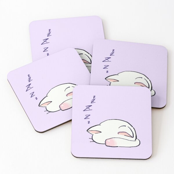 Item preview, I draw lucky star white cat sleeping with its head down designed and sold by RansRoom.