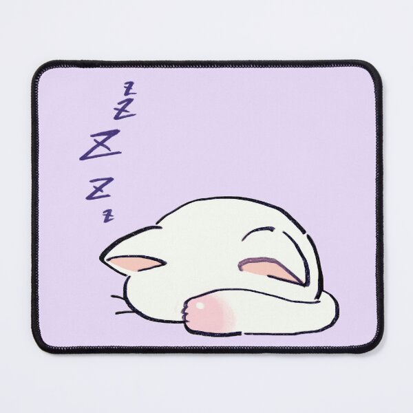 Item preview, I draw lucky star white cat sleeping with its head down designed and sold by RansRoom.