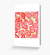 Watercolor strawberry slices pattern Greeting Card