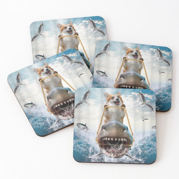 Item preview, Corgi Funny Shower Curtain, Corgi Riding shark shower Curtain, Shark and Corgi , Corgi lover t shirt and many more designed and sold by saajid05.
