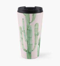 Pretty Cactus Pink and Green Desert Cacti Wall Art Travel Mug
