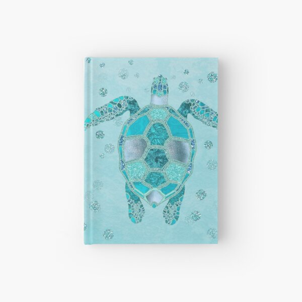Glamour Aqua Turquoise Turtle Underwater Scenery Hardcover Journal
