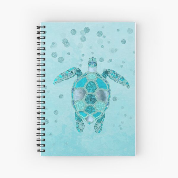 Glamour Aqua Turquoise Turtle Underwater Scenery Spiral Notebook