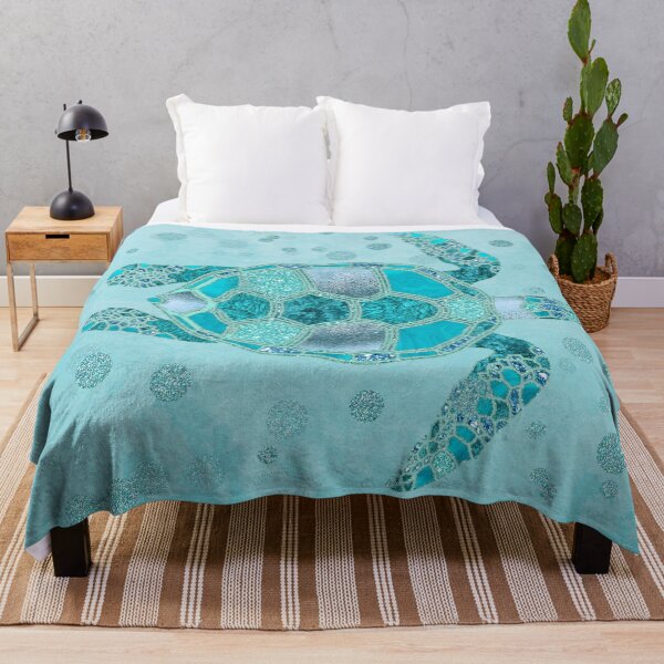 Item preview, Glamour Aqua Turquoise Turtle Underwater Scenery designed and sold by artsandsoul.