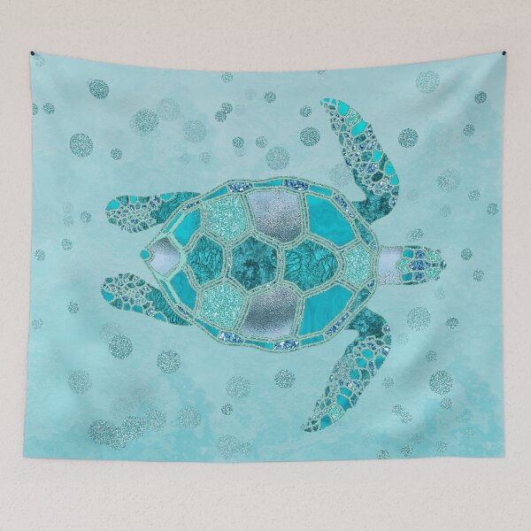 Item preview, Glamour Aqua Turquoise Turtle Underwater Scenery designed and sold by artsandsoul.