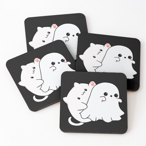 Item preview, Cute Kawaii White Cat Love Spooky Halloween Ghost designed and sold by Annisa Yuwanda.
