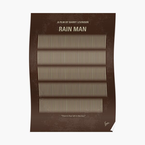 No602- Rain Man minimal movie poster Poster