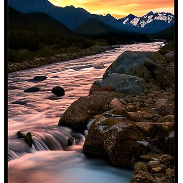 Artwork thumbnail, River and waterfall at Sunset by hartrockets