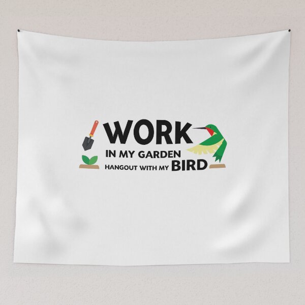 Item preview, Gardening Gift Work In My Garden Hangout With My Bird designed and sold by miracletee.