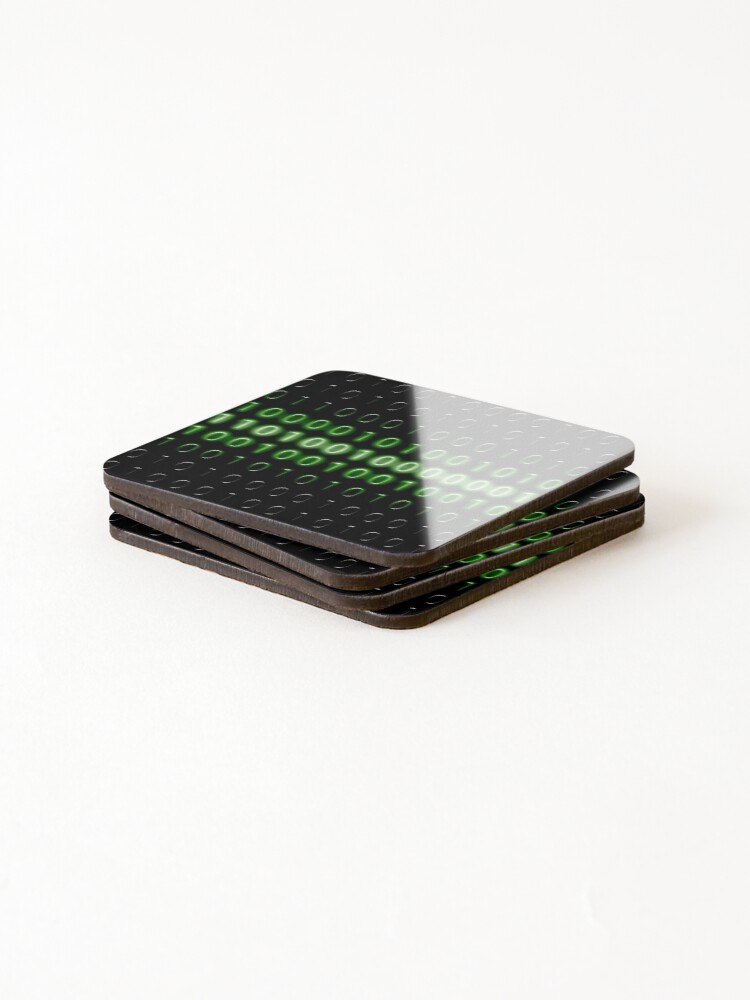 Thumbnail 4 of 5, Coasters (Set of 4), Binary code designed and sold by Zip-Zup.