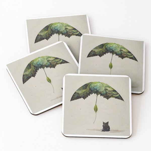 Item preview, Chill Cat with Umbrella Leaf designed and sold by Pauduwang.