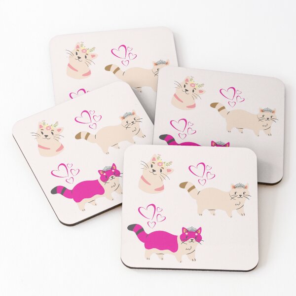 Item preview, Three pack of cute princess kittens adorned with crowns and flowers. Princess cat pack for girls. designed and sold by EMIPRINCESS.