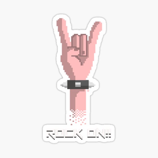 Rock On Pixels Style 2 Sticker