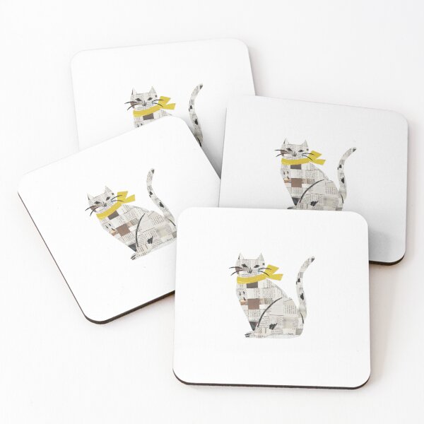 Item preview, Newsprint Cat designed and sold by KitsyKreations.