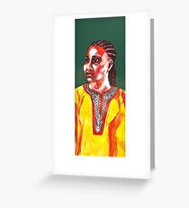 "The nostalgic" portrait painted on faience Greeting Card