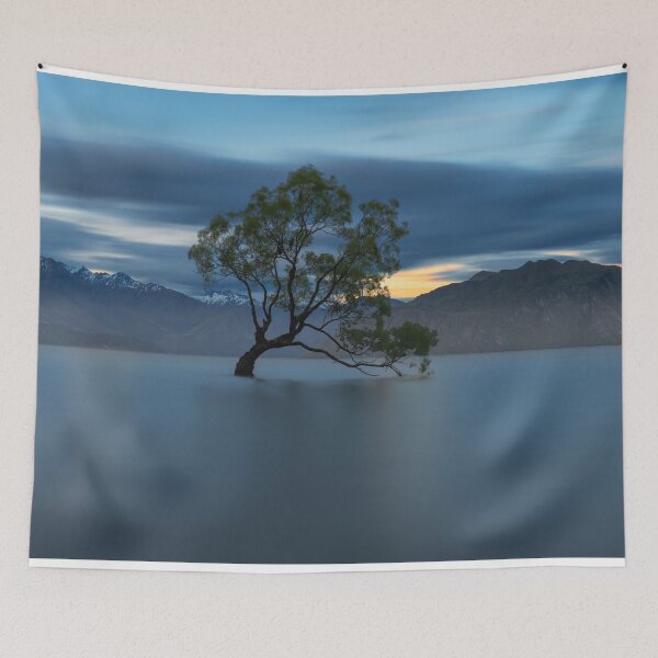 Item preview, Tree in Lake surrounded by mountains print designed and sold by Kashear.
