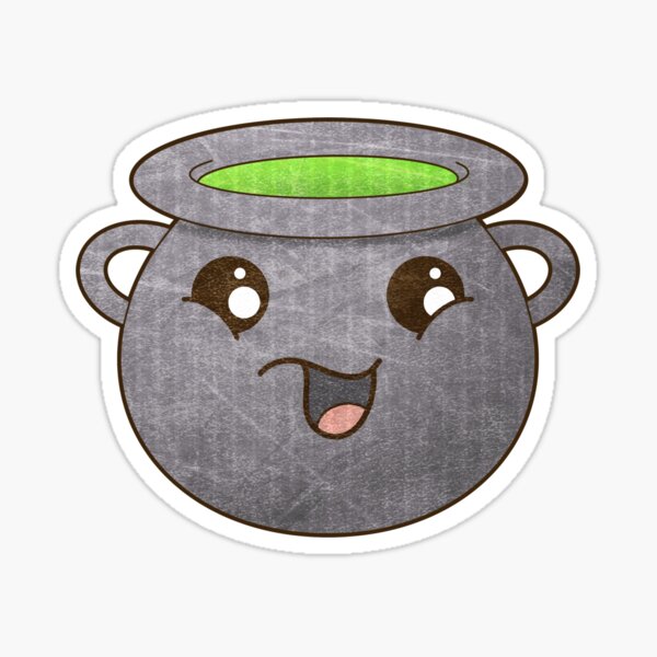 “Cute Cauldron " Sticker for Sale by Deanosdoodles | Redbubble