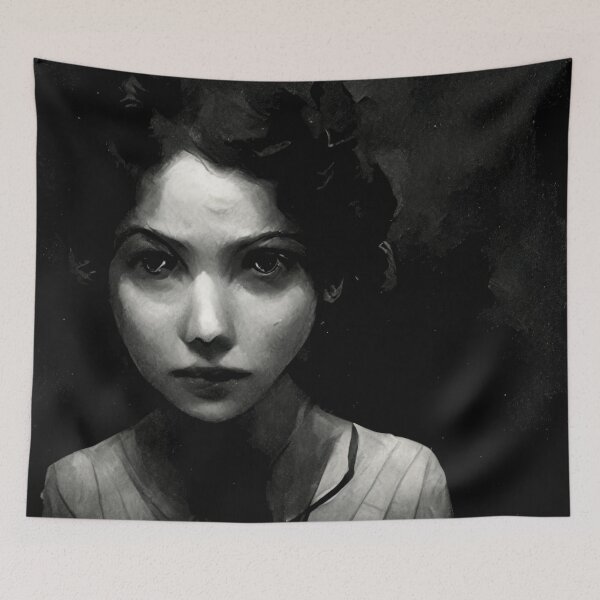 Item preview, Young female standing in the dark with no emotions designed and sold by Riverside-Moon.